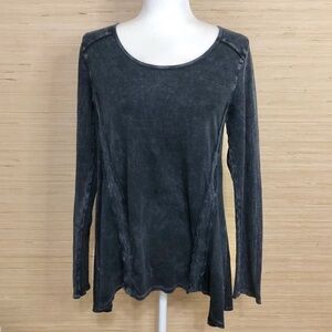 Liberation Gray 100% Cotton Distressed Long Sleeve Thermal Tunic XL